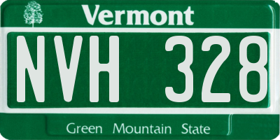 VT license plate NVH328