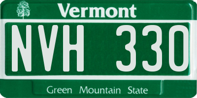 VT license plate NVH330