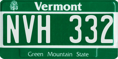 VT license plate NVH332