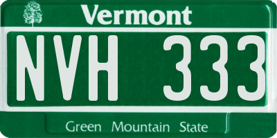 VT license plate NVH333