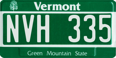 VT license plate NVH335