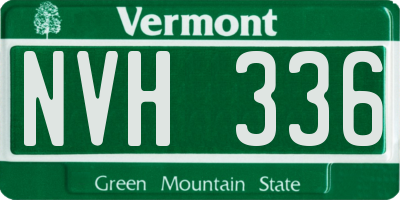 VT license plate NVH336
