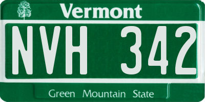 VT license plate NVH342
