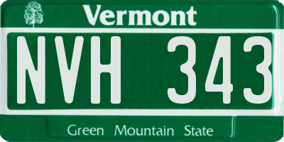 VT license plate NVH343
