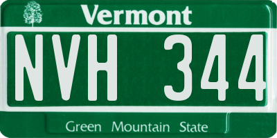 VT license plate NVH344