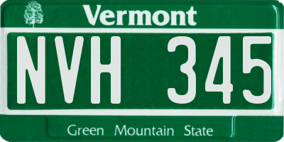 VT license plate NVH345