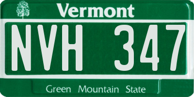 VT license plate NVH347