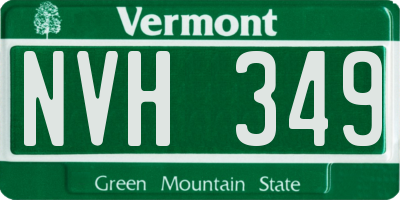 VT license plate NVH349