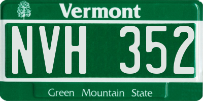 VT license plate NVH352