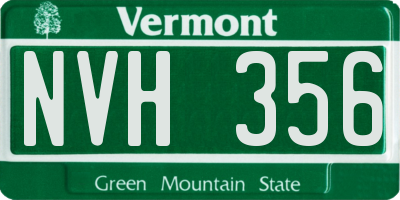VT license plate NVH356