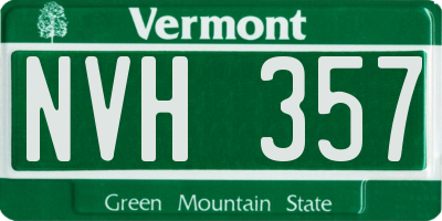 VT license plate NVH357