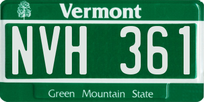 VT license plate NVH361