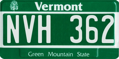 VT license plate NVH362