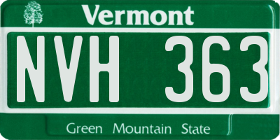 VT license plate NVH363