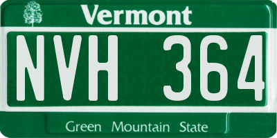 VT license plate NVH364