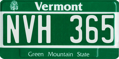 VT license plate NVH365