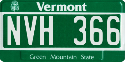 VT license plate NVH366