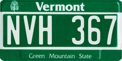 VT license plate NVH367