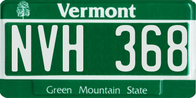 VT license plate NVH368