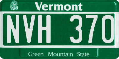 VT license plate NVH370