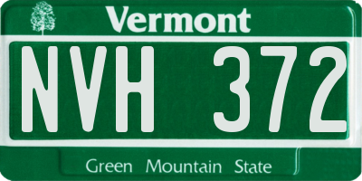 VT license plate NVH372