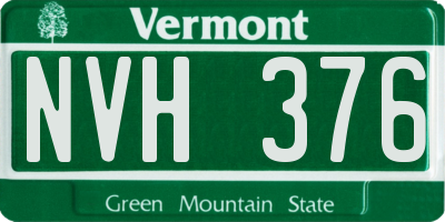 VT license plate NVH376