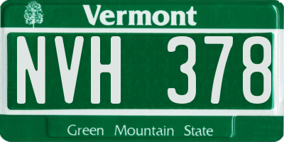 VT license plate NVH378