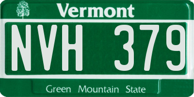 VT license plate NVH379