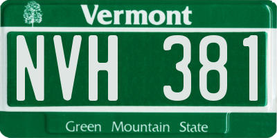 VT license plate NVH381