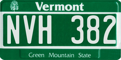 VT license plate NVH382