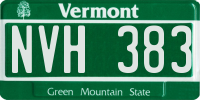 VT license plate NVH383