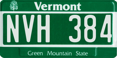 VT license plate NVH384