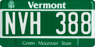 VT license plate NVH388