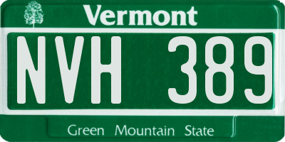 VT license plate NVH389