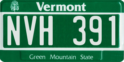 VT license plate NVH391