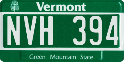VT license plate NVH394