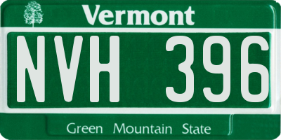 VT license plate NVH396