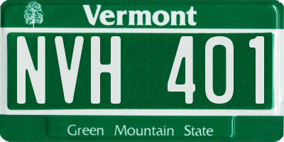 VT license plate NVH401