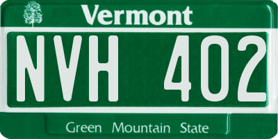 VT license plate NVH402