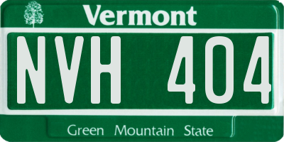 VT license plate NVH404