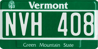 VT license plate NVH408
