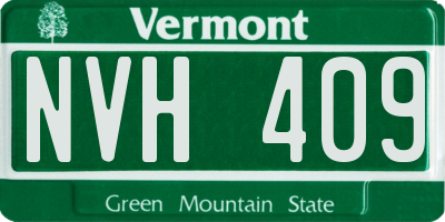 VT license plate NVH409