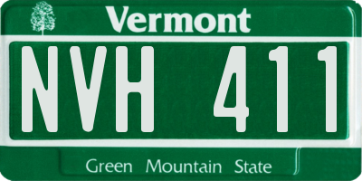 VT license plate NVH411