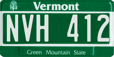 VT license plate NVH412