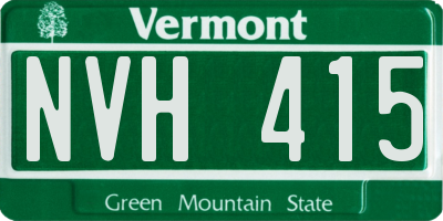 VT license plate NVH415
