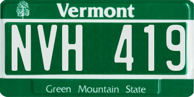 VT license plate NVH419