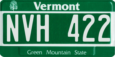 VT license plate NVH422