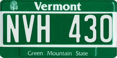VT license plate NVH430