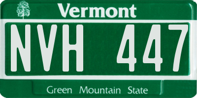 VT license plate NVH447