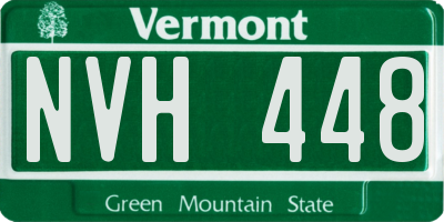 VT license plate NVH448
